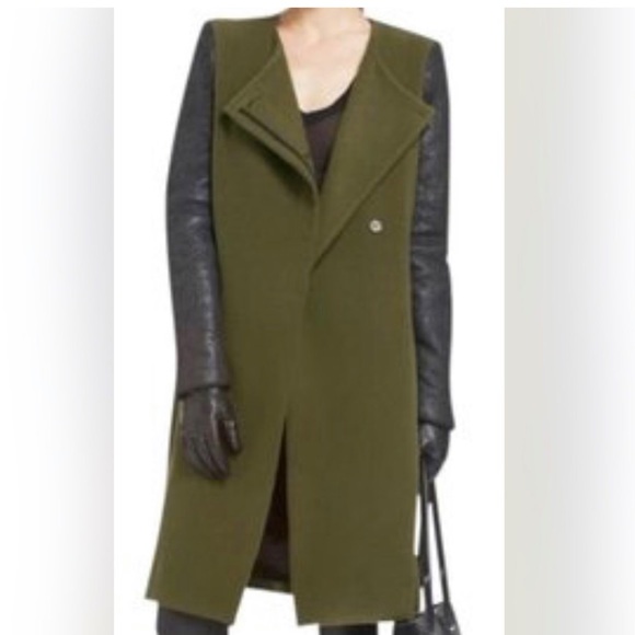 BCBGMaxAzria Jackets & Blazers - BCBG maxazria Genova two tone olive green pea coat